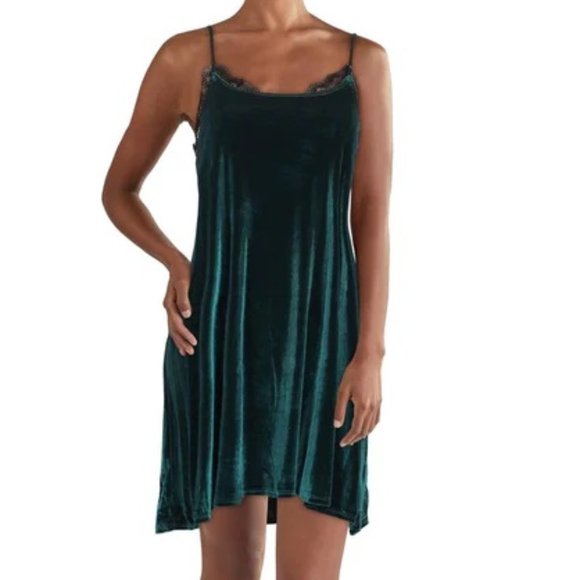 Anthropologie Dresses & Skirts - ANTHROPOLOGIE MARONIE Emerald Green Velvet Lace Cocktail Party Dance Dress - NWT